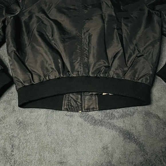 Zara Basic Outerwear Womens 90's Y2K Black Bomber Jacket with Zip Pockets Size S - Picture 3 of 8